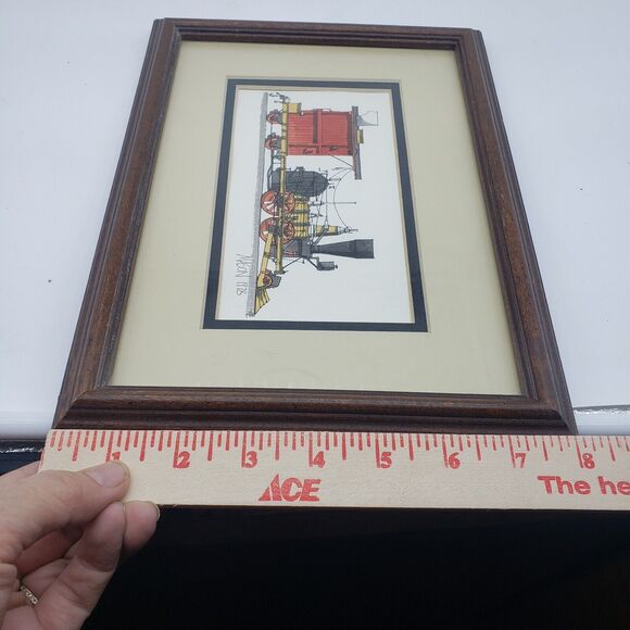 VTG 1978 Roger Mason Framed Print Individually Watercolored Train Engine‎ RARE - Picture 9 of 10